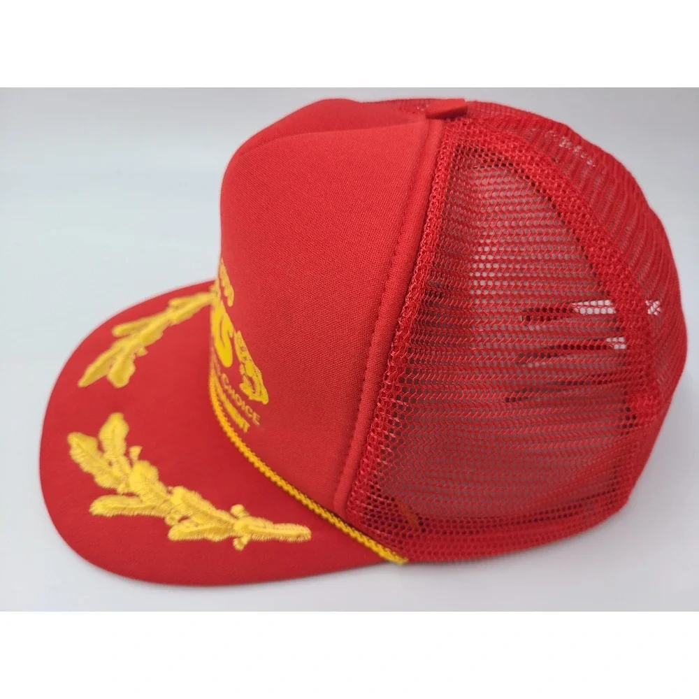 Vintage Meeks Buddy Bass Tournament Scrambled Eggs Mesh Trucker Snapback Hat Cap